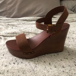 Brown wedge heels